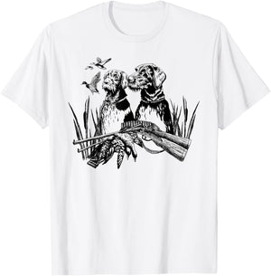 German Wirehaired Hunting Dog Hunter Dog Head Beard Retro T-Shirt - T-Shirt | White