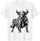 Wild and Mighty Bull - Majestic Pattern , grey, S T-Shirt - T-Shirt | White