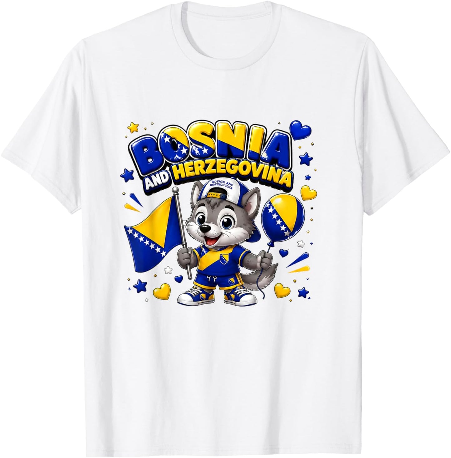 Bosnie, Motif Carte du Drapeau de la Bosnie pour Les Amateurs de Bosnie T-Shirt - T-Shirt | White