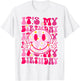 Groovy It's My Birthday Women Teens Girls Preppy Smile Face T-Shirt - T-Shirt | White