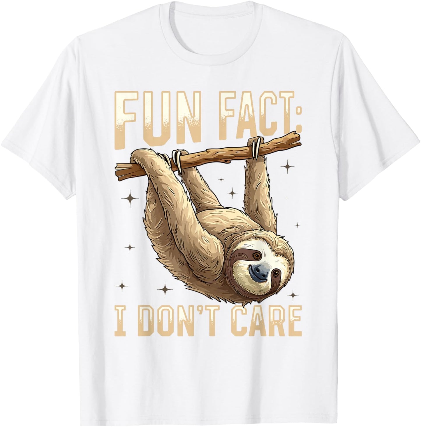 Funny Lazy Sloth Fun fact i don't care T-Shirt - T-Shirt | White
