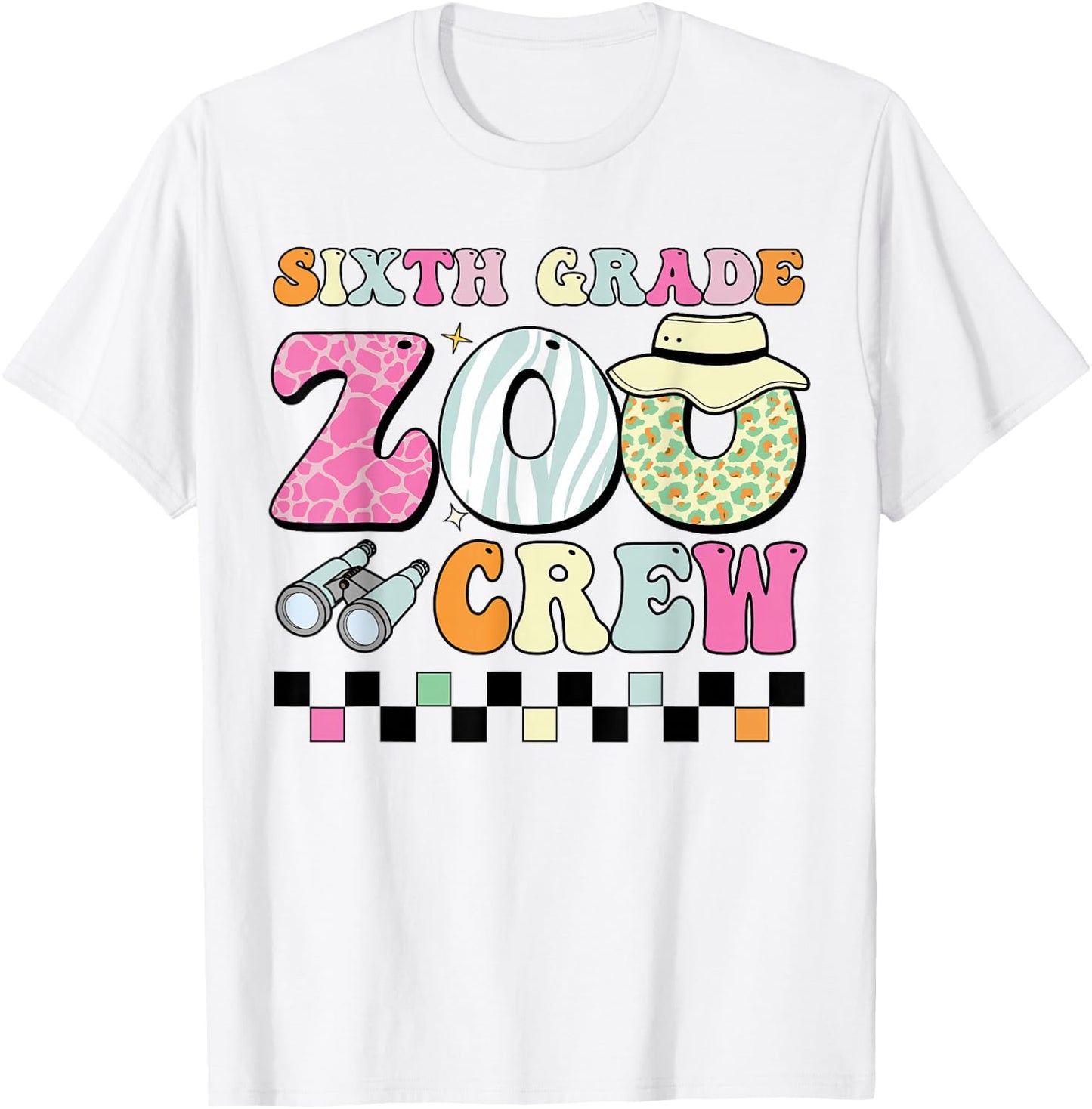 Field Zoo Trip Shirt For Teacher, Sixth Grade Crew T-Shirt - T-Shirt | White