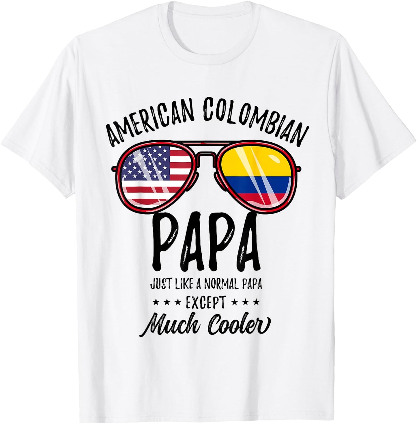 American Colombian Papa Colombian Fathers Day T-Shirt - T-Shirt | White