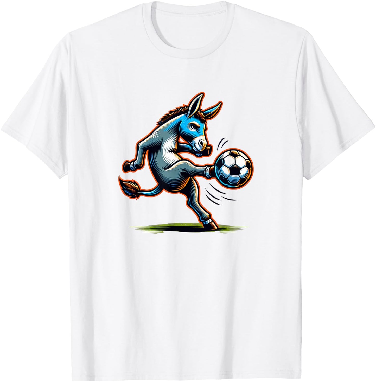 Donkey Kicking a Soccer Ball T-Shirt - T-Shirt | White