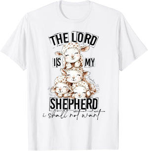 The Lord Is My Shepherd I Shall Not Want, Easter Vibes T-Shirt - T-Shirt | White