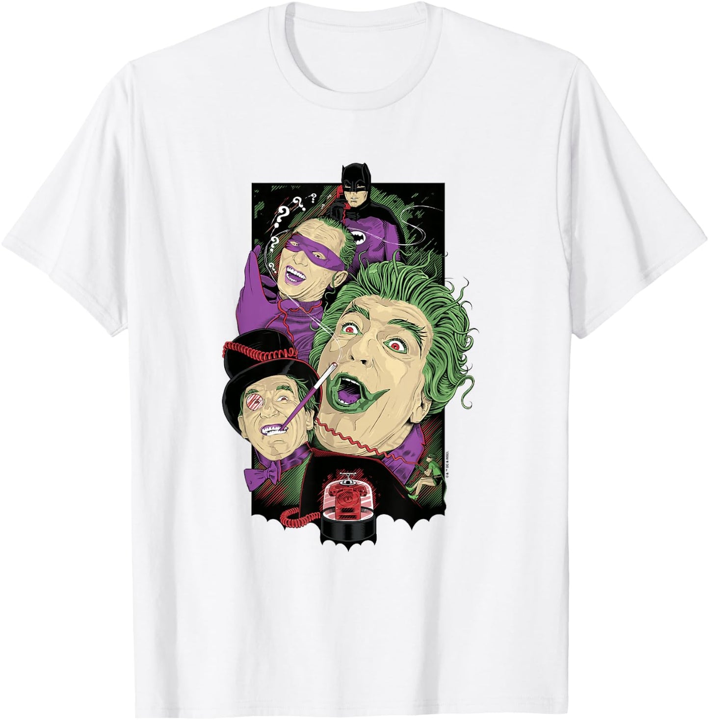 Batman Vintage Joker Penguin Riddler Triple Threat Villains T-Shirt - T-Shirt | White