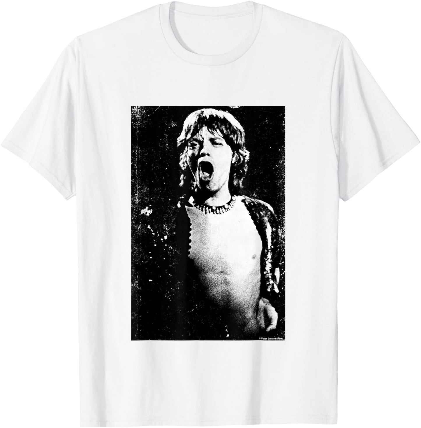 Mick Jagger Of The Rolling Stones Live 1971 By Everard Smith T-Shirt - T-Shirt | White