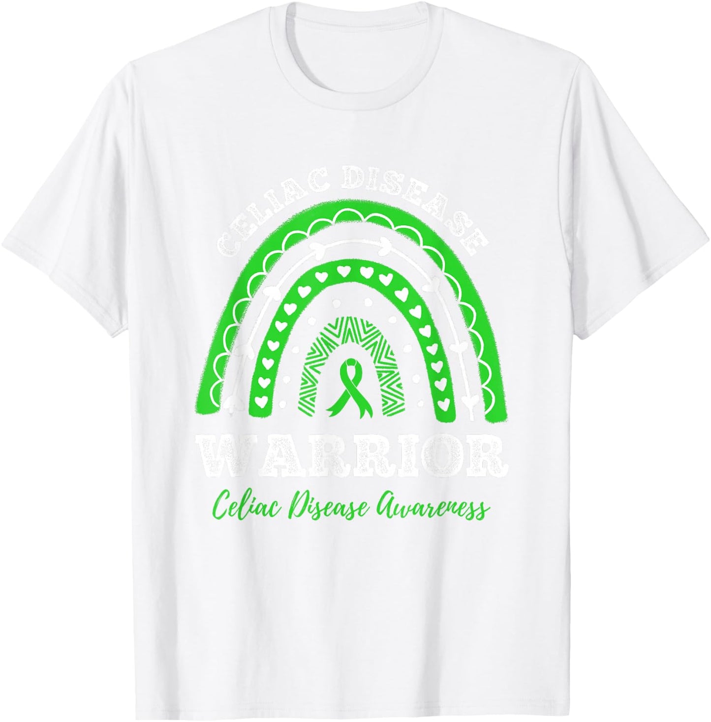 Warrior Green Ribbon Celiac Disease Awareness T-Shirt - T-Shirt | White