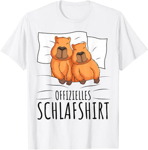 Official Sleep Shirt Capybara Pyjamas T-Shirt - T-Shirt | White