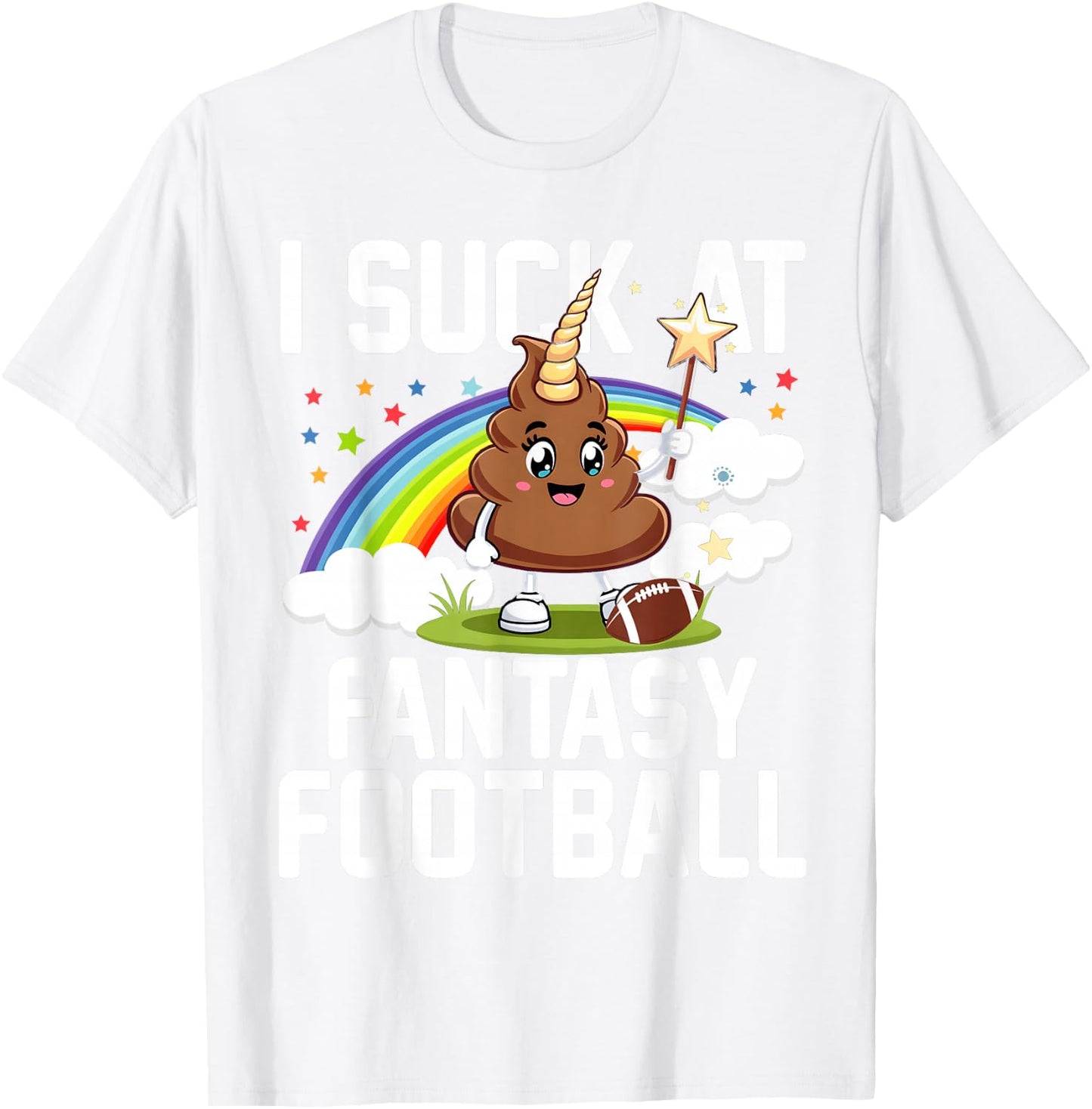 I Suck at Fantasy Football Last Place Fantasy Football Loose , pink T-Shirt - T-Shirt | White