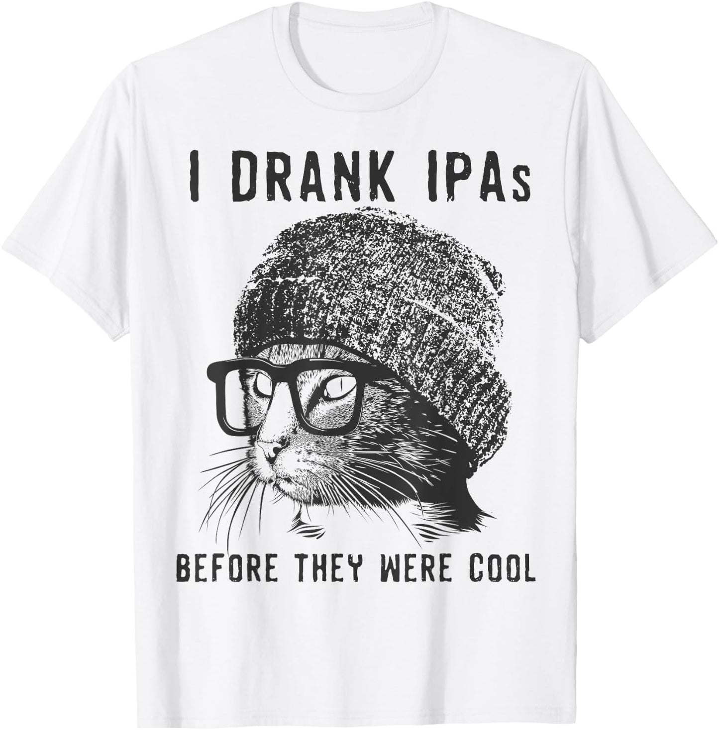 Funny Cat Beer IPA T Shirts Funny Cat Lover Gift T-Shirt - T-Shirt | White
