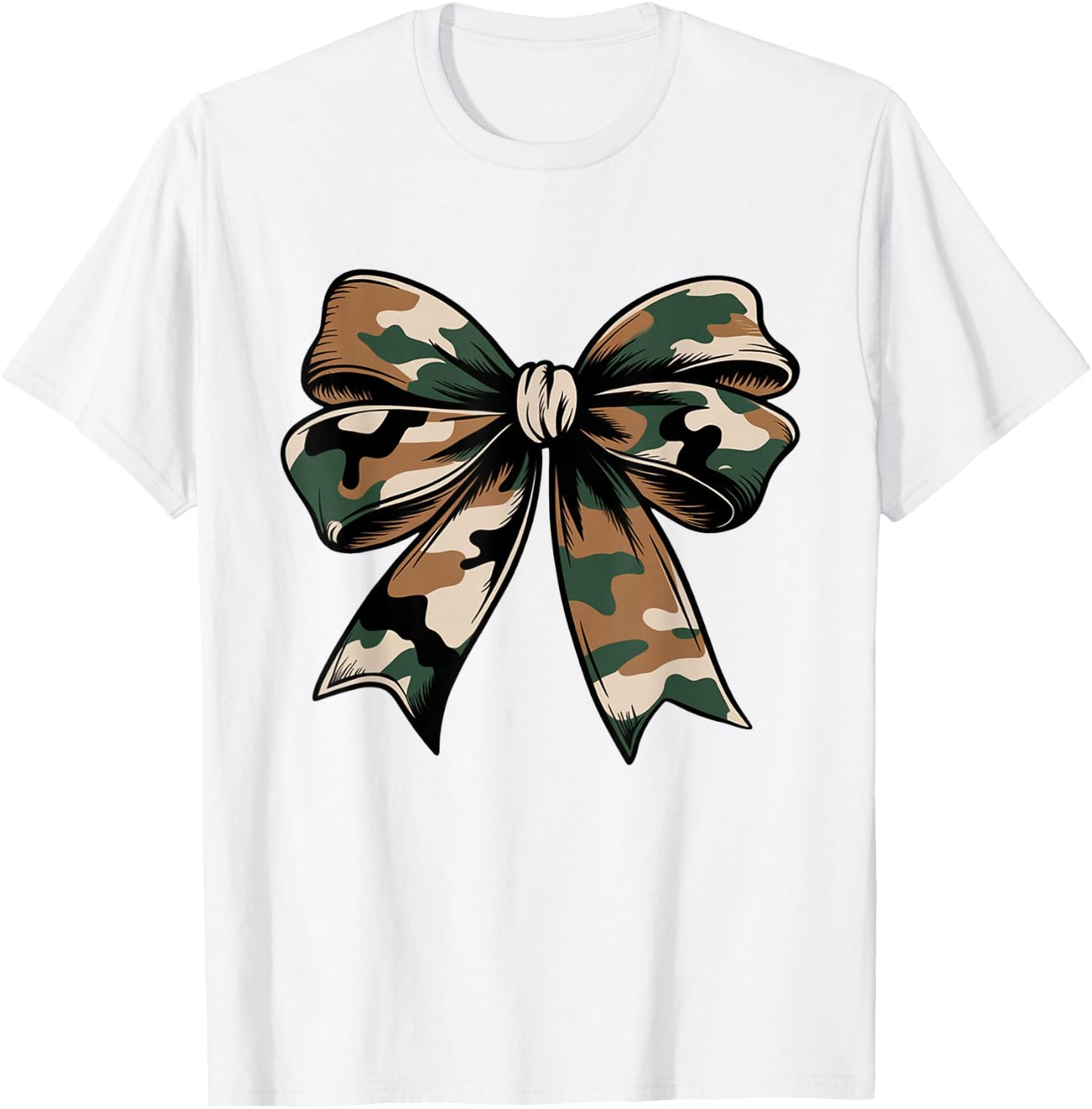 Camouflage Coquette Bow Camo Bow Hunt Hunting Girls Women T-Shirt - T-Shirt | White