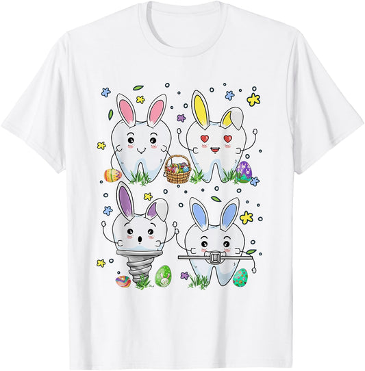 Dental Squad Easter Day Funny Tooth Dental Assistant Dentist T-Shirt - T-Shirt | White