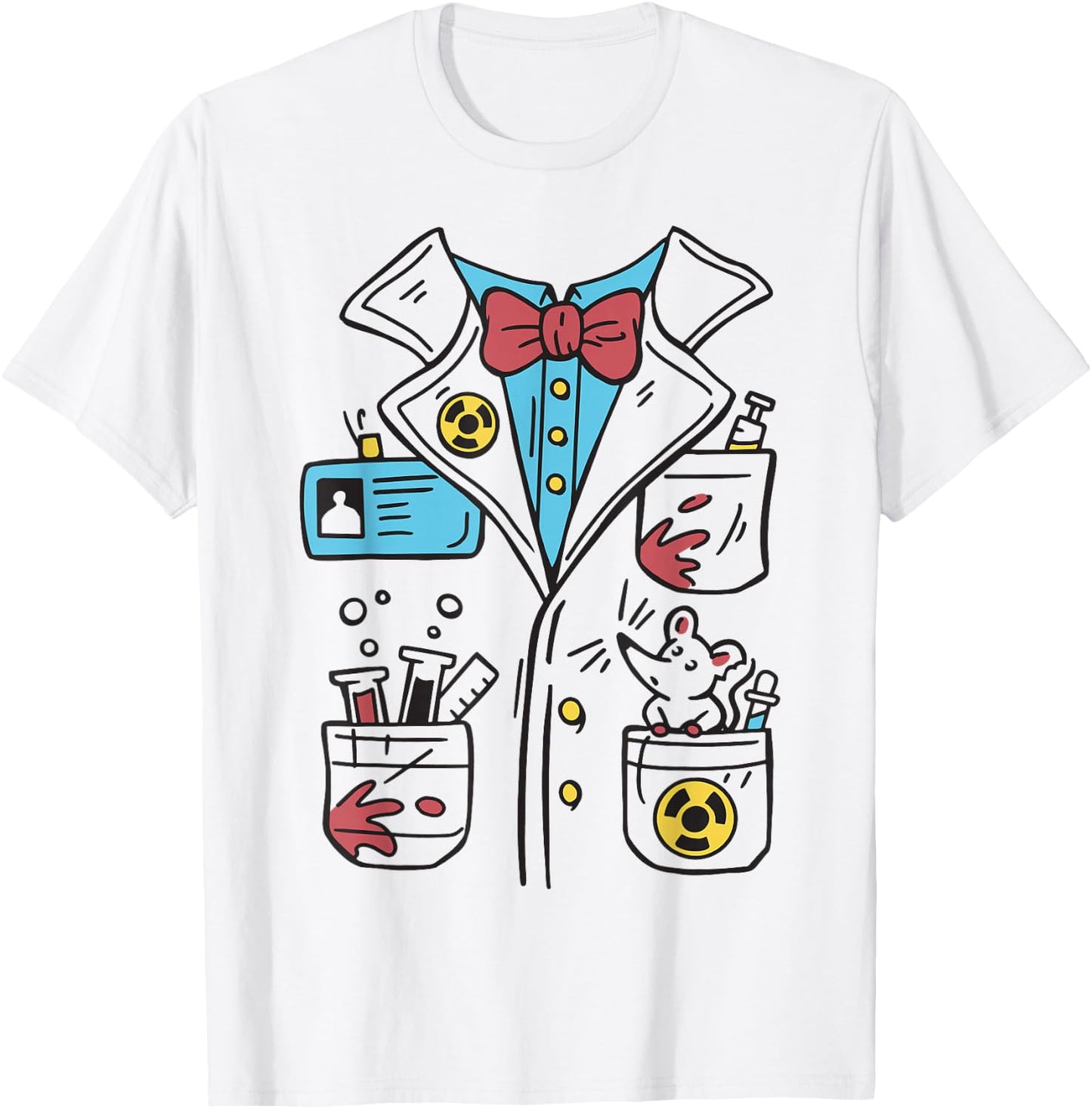 Crazy Scientist Costume Children Men Women Gown , White T-Shirt - T-Shirt | White