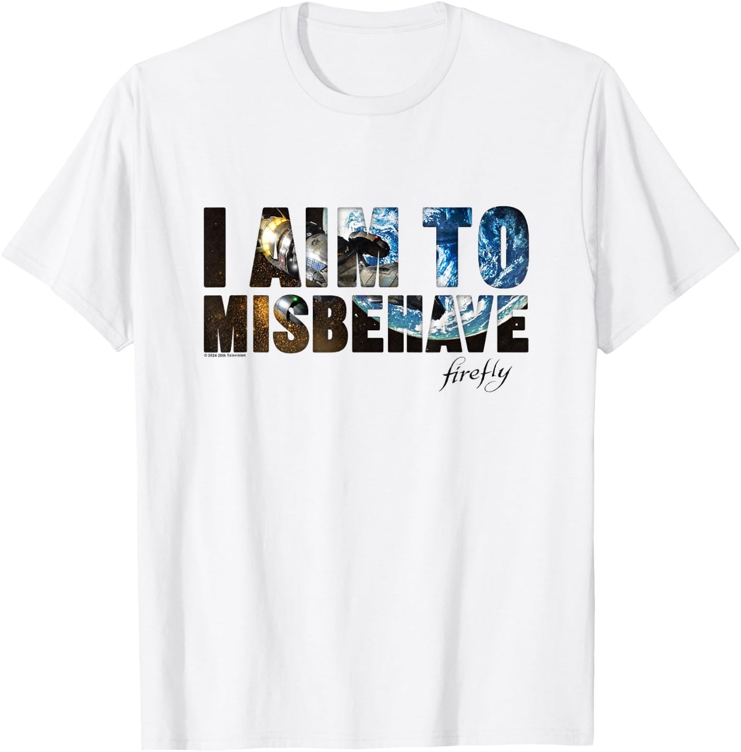 Firefly I Aim To Misbehave From The Galaxy Big Chest Logo T-Shirt - T-Shirt | White