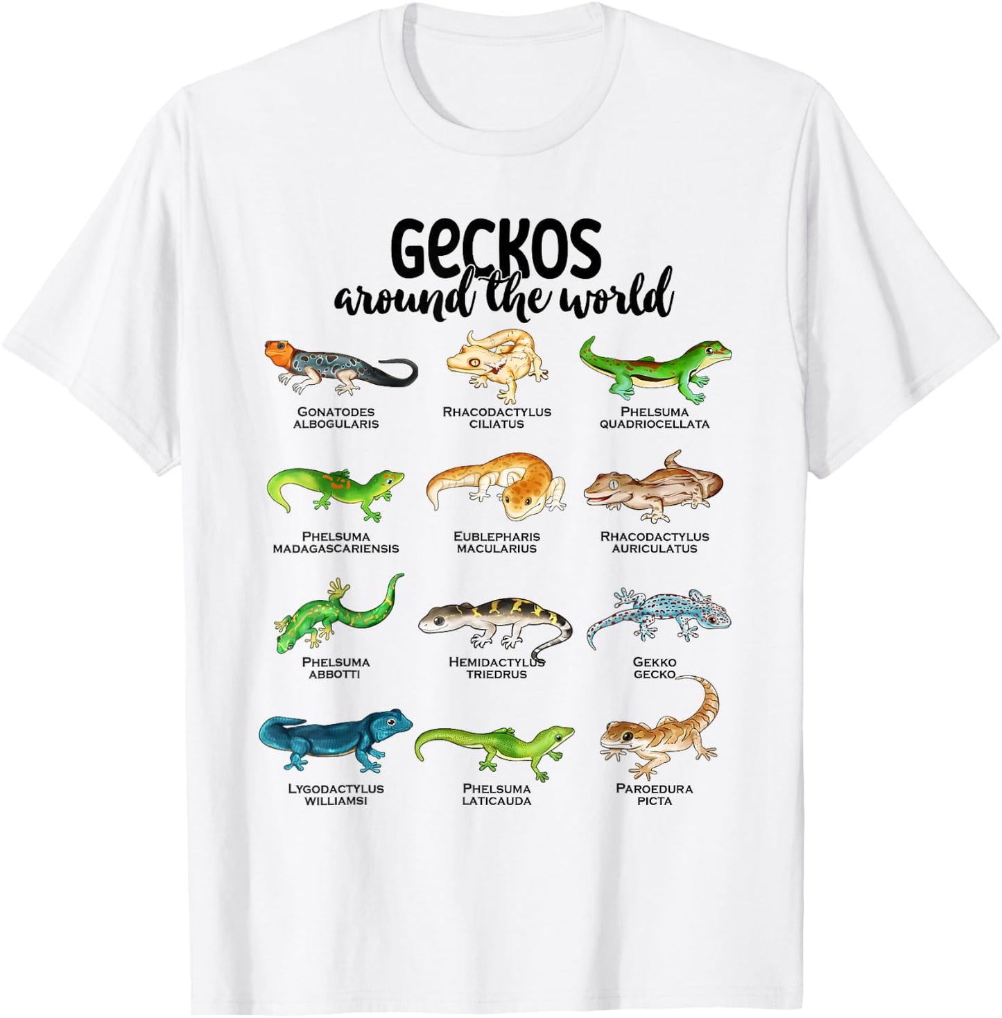 Many different geckos - geckos of the world T-Shirt - T-Shirt | White