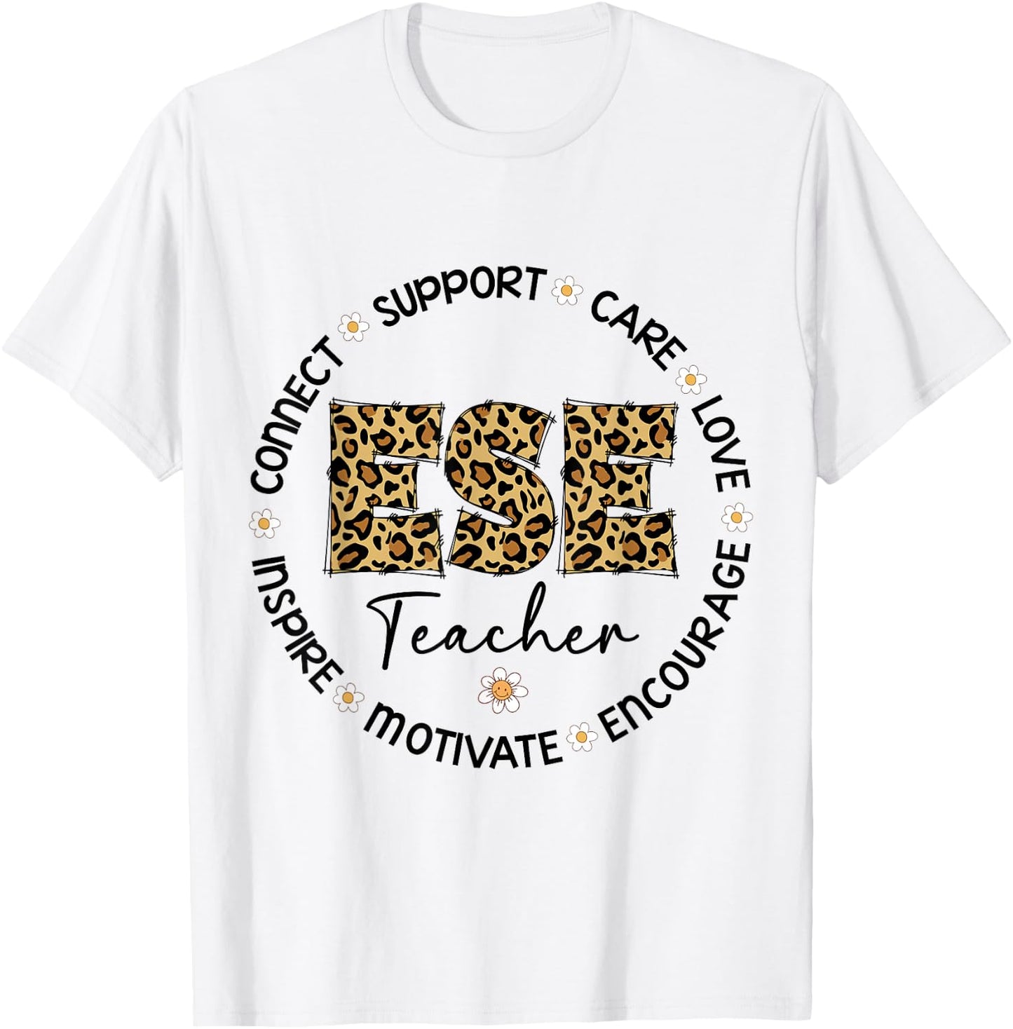 Leopard ESE Teacher Appreciation Week back to school T-Shirt - T-Shirt | White