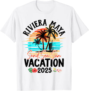 Riviera Maya Mexico Vacation 2025 Matching Family Group T-Shirt - T-Shirt | White