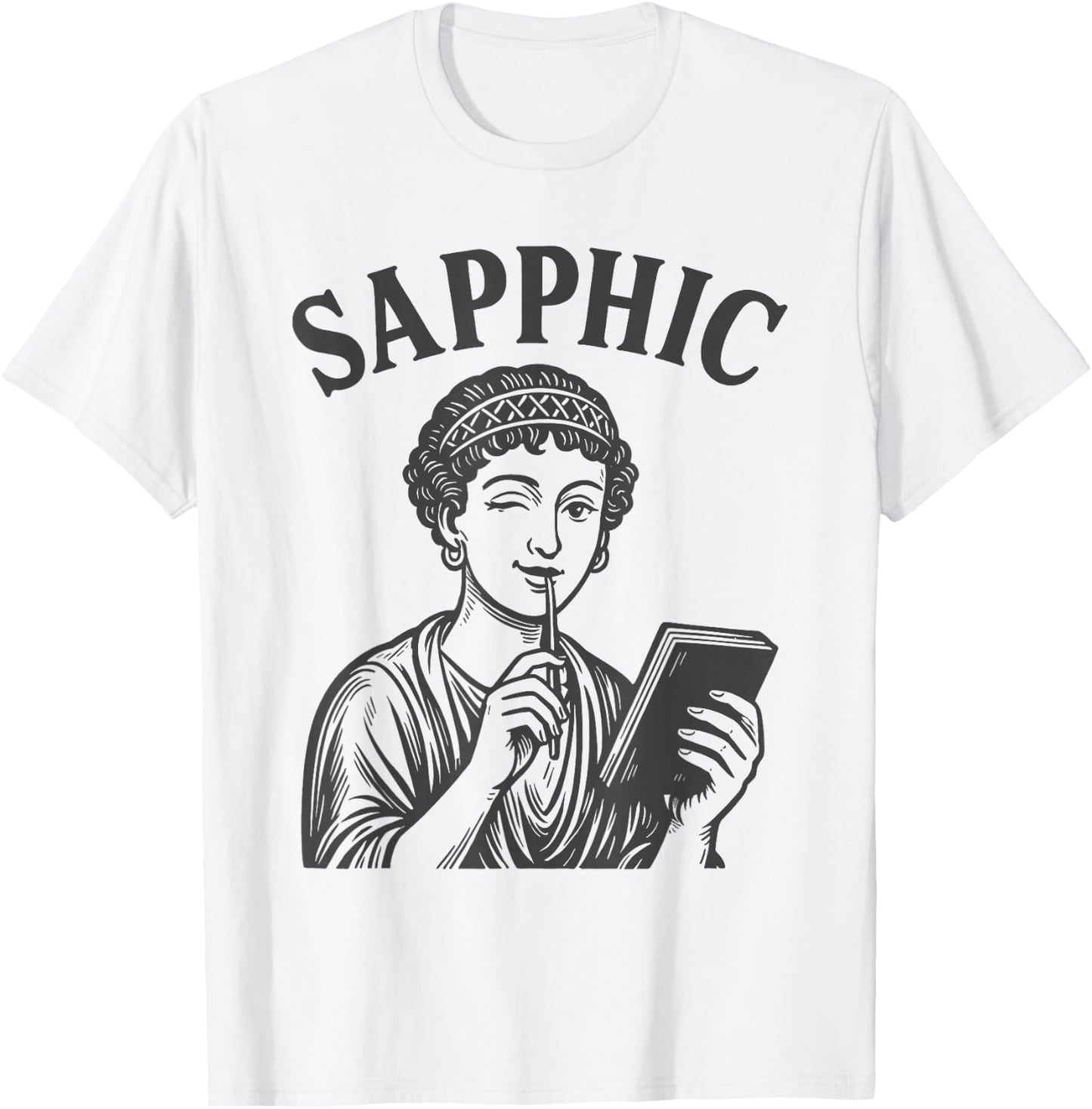 Lesbian Sapphic Poet Retro Sappho T-Shirt - T-Shirt | White