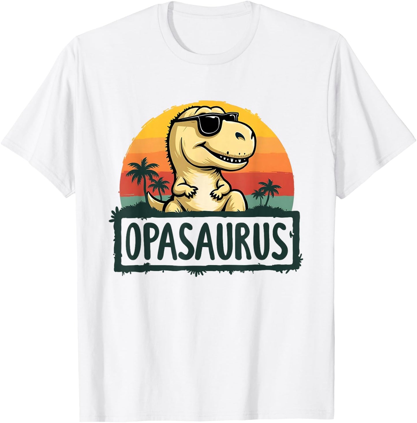 Opasaurus Funny Dinosaur Grandpa Family Matching T-Shirt - T-Shirt | White