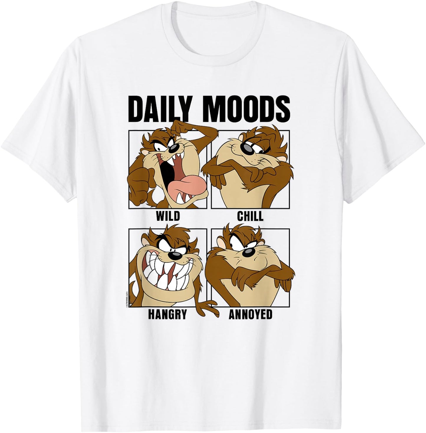 Looney Tunes Tazmanian Devil Daily Moods Panels Small T-Shirt - T-Shirt | White