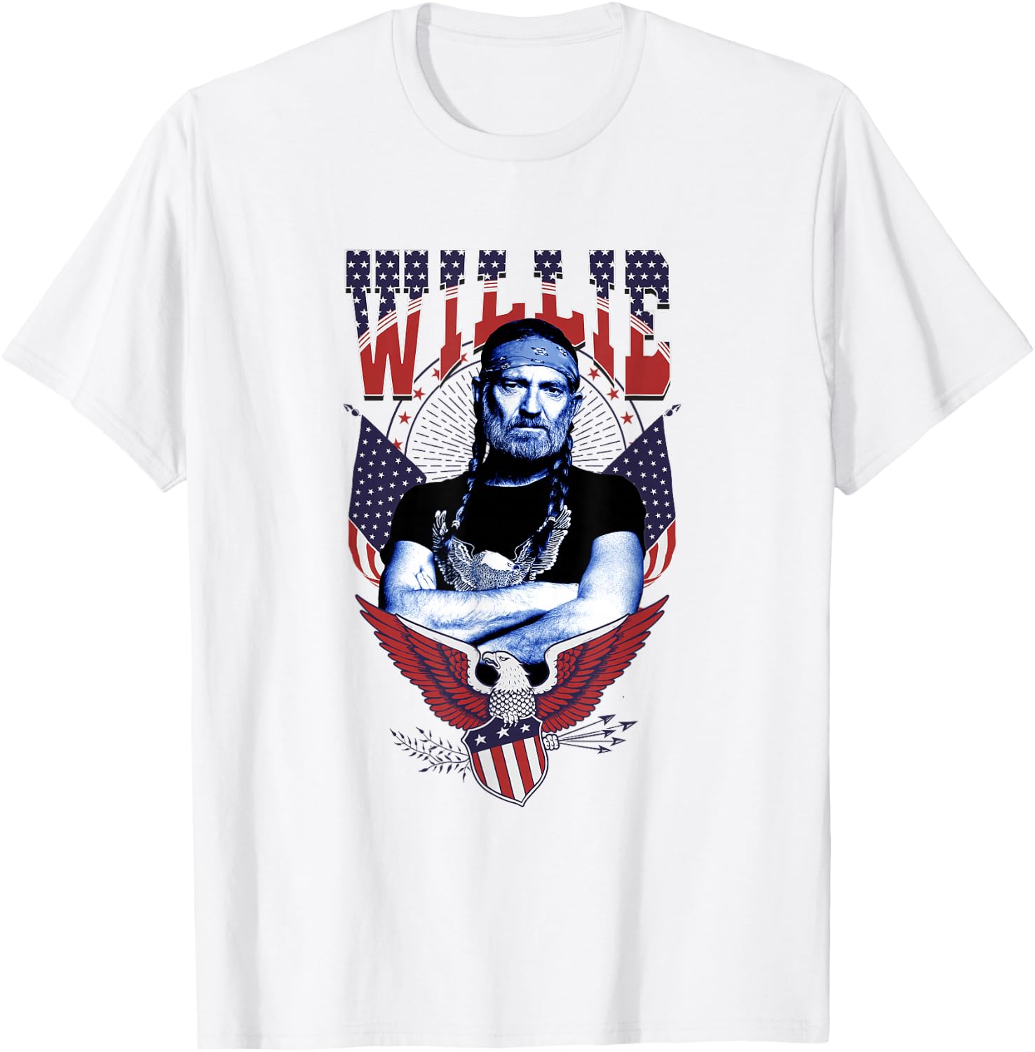 Offizielles Willie Nelson Eagle T-Shirt - T-Shirt | White