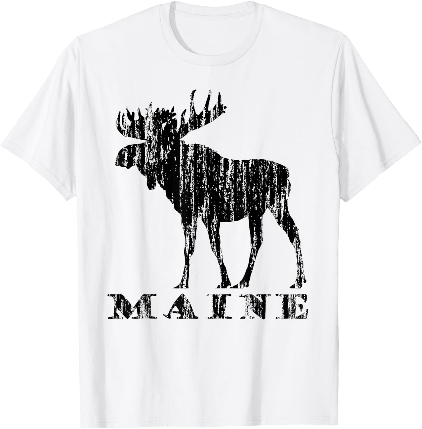 Maine Moose Lovers Vacation Wildlife Souvenir Wild Nature Bl T-Shirt - T-Shirt | White