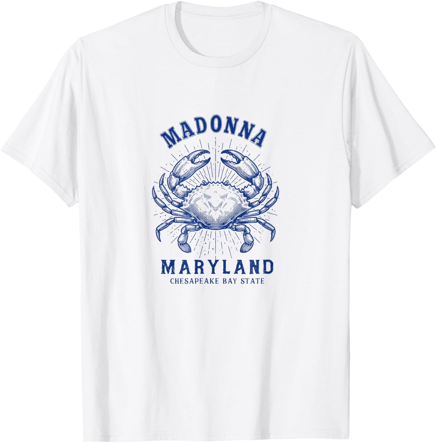 Maryland Blue Crab Coastal Madonna MD Design T-Shirt - T-Shirt | White