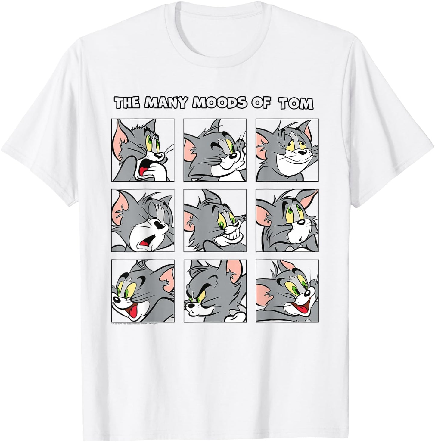 Tom & Jerry Many Moods Of Tom , gray T-Shirt - T-Shirt | White