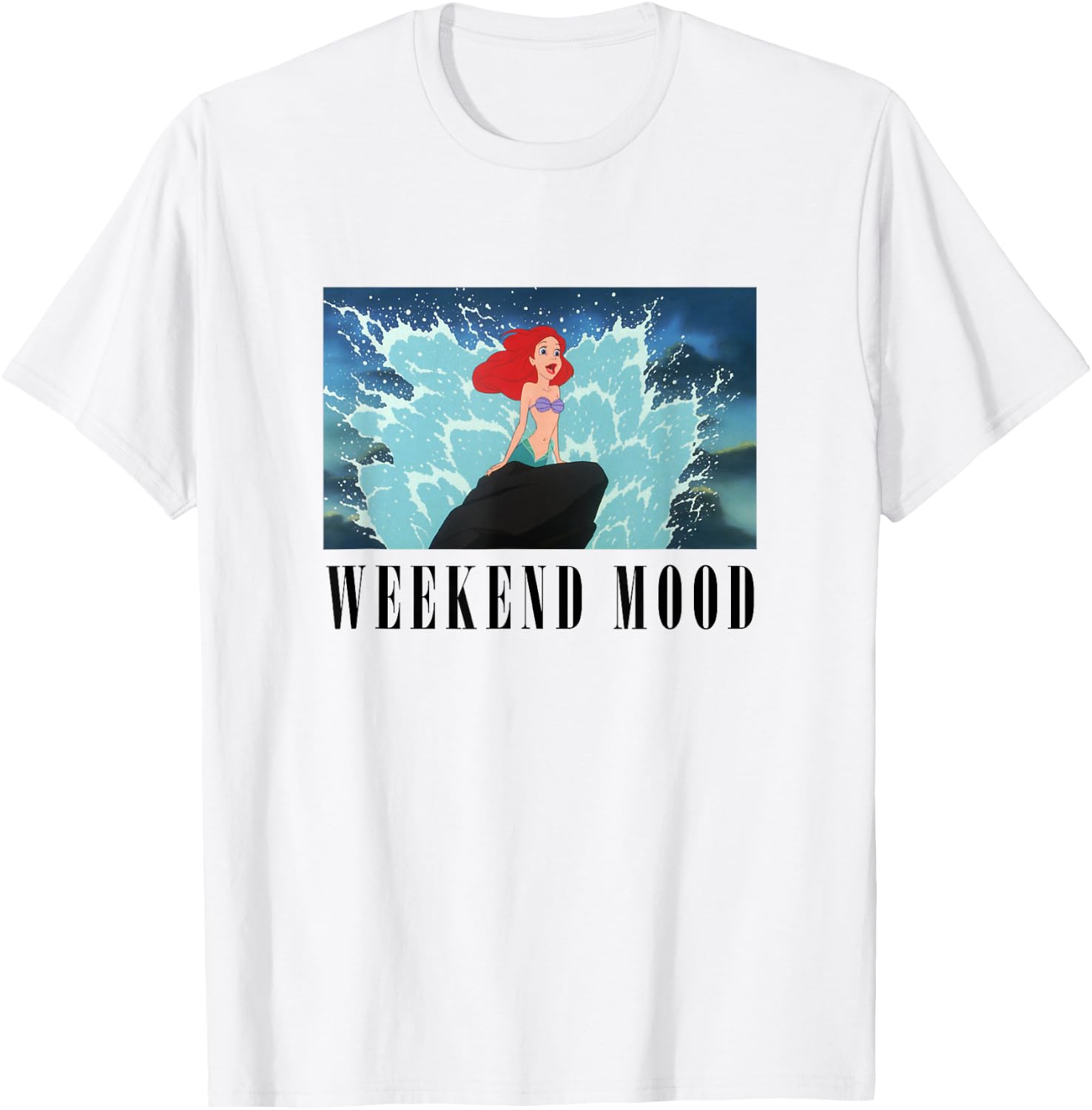 Disney The Little Mermaid Ariel Panel Weekend Mood Meme T-Shirt - T-Shirt | White