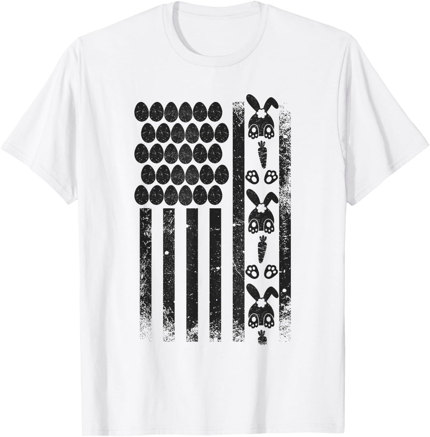 Funny Easter Flag Eggs and Bunny Adult Humor T-Shirt - T-Shirt | White