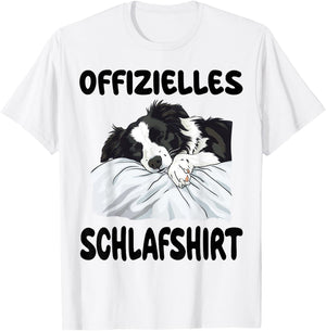 Funny Border Collie Dog Official Sleep Shirt , White T-Shirt - T-Shirt | White