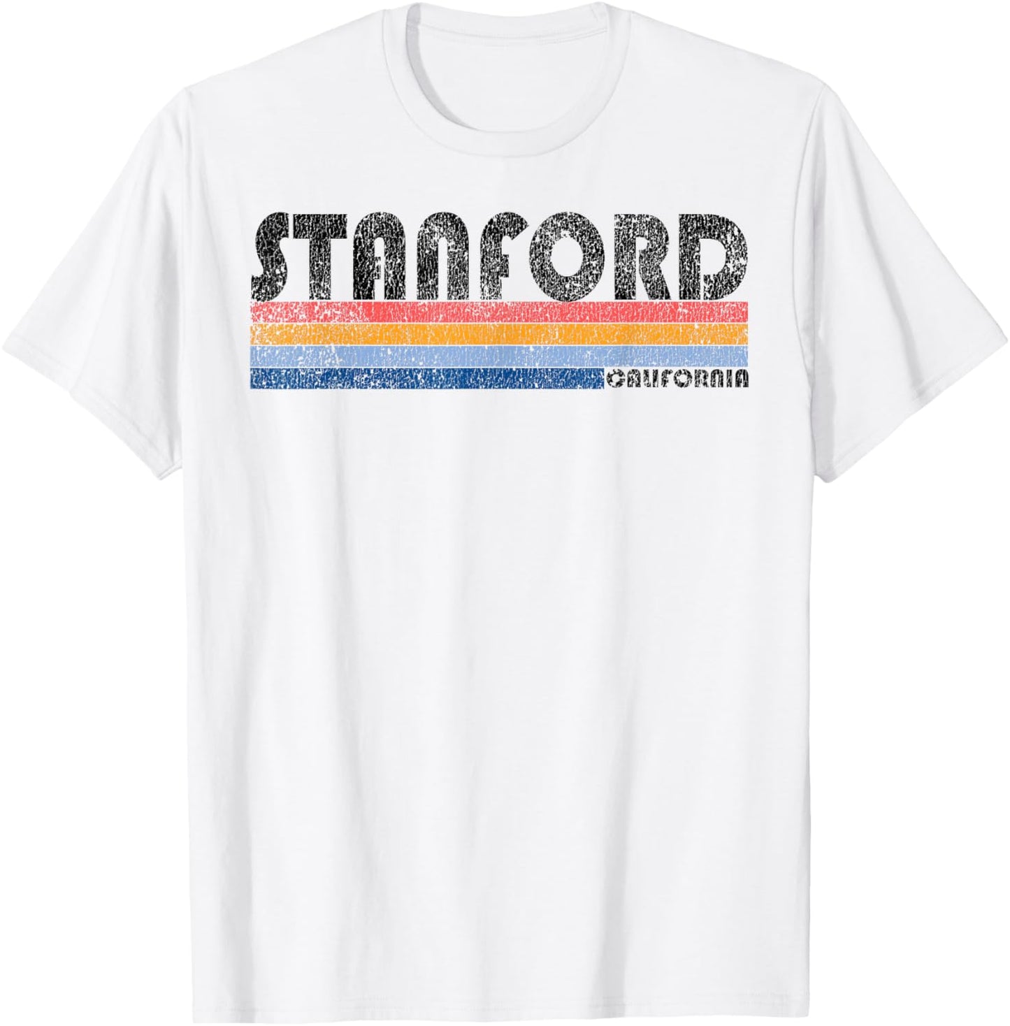 Vintage 1980s Style Stanford, California T-Shirt - T-Shirt | White