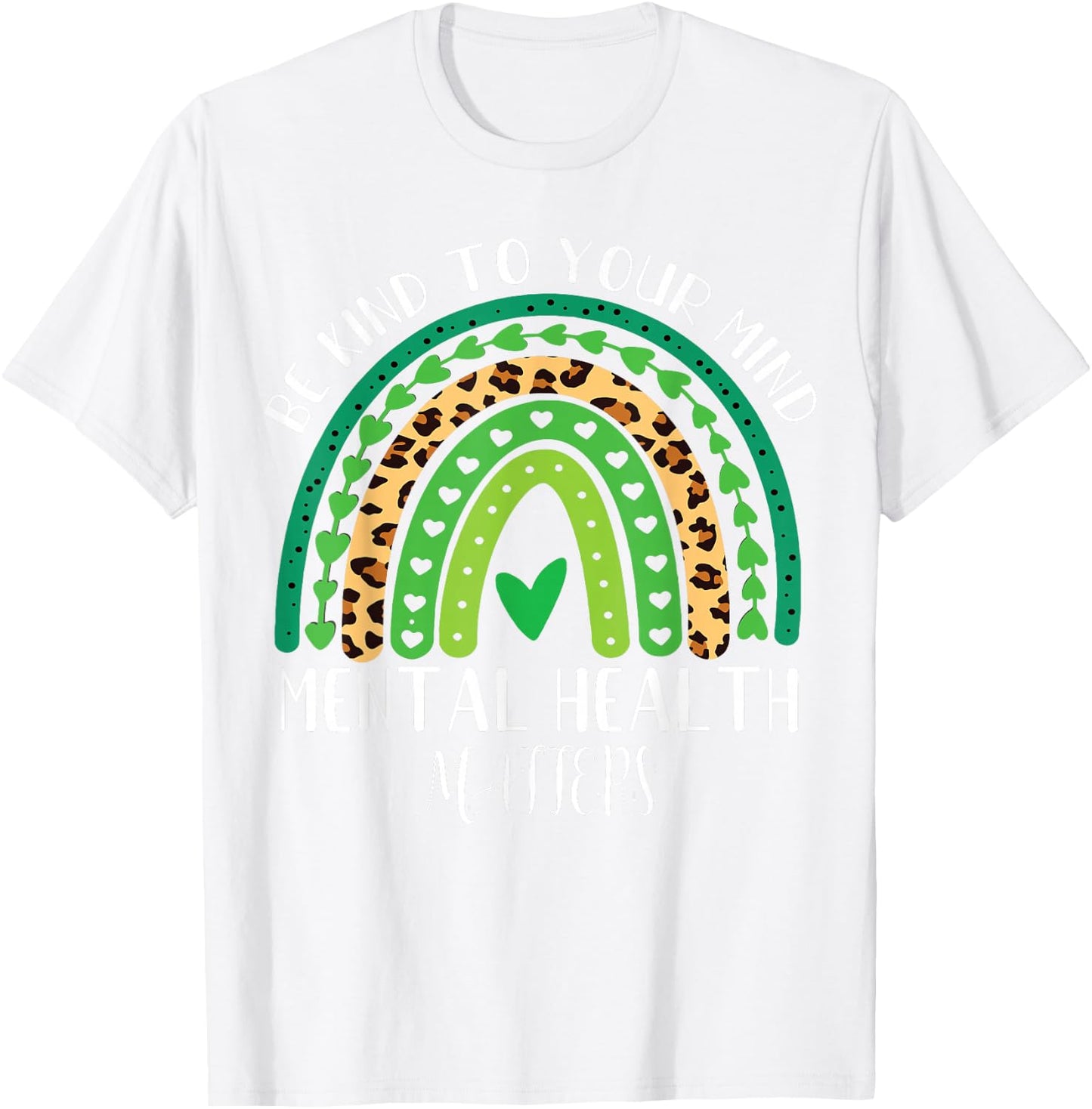 Mental health matters Be Kind women kid Mental Health T-Shirt - T-Shirt | White