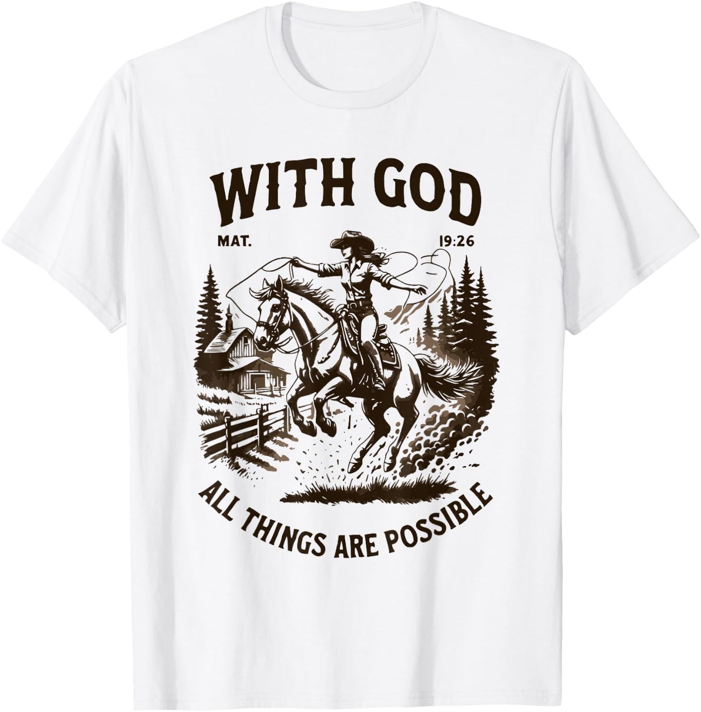 Cowgirl Bible Scripture Verse Jesus For Ladies Faith Western T-Shirt - T-Shirt | White