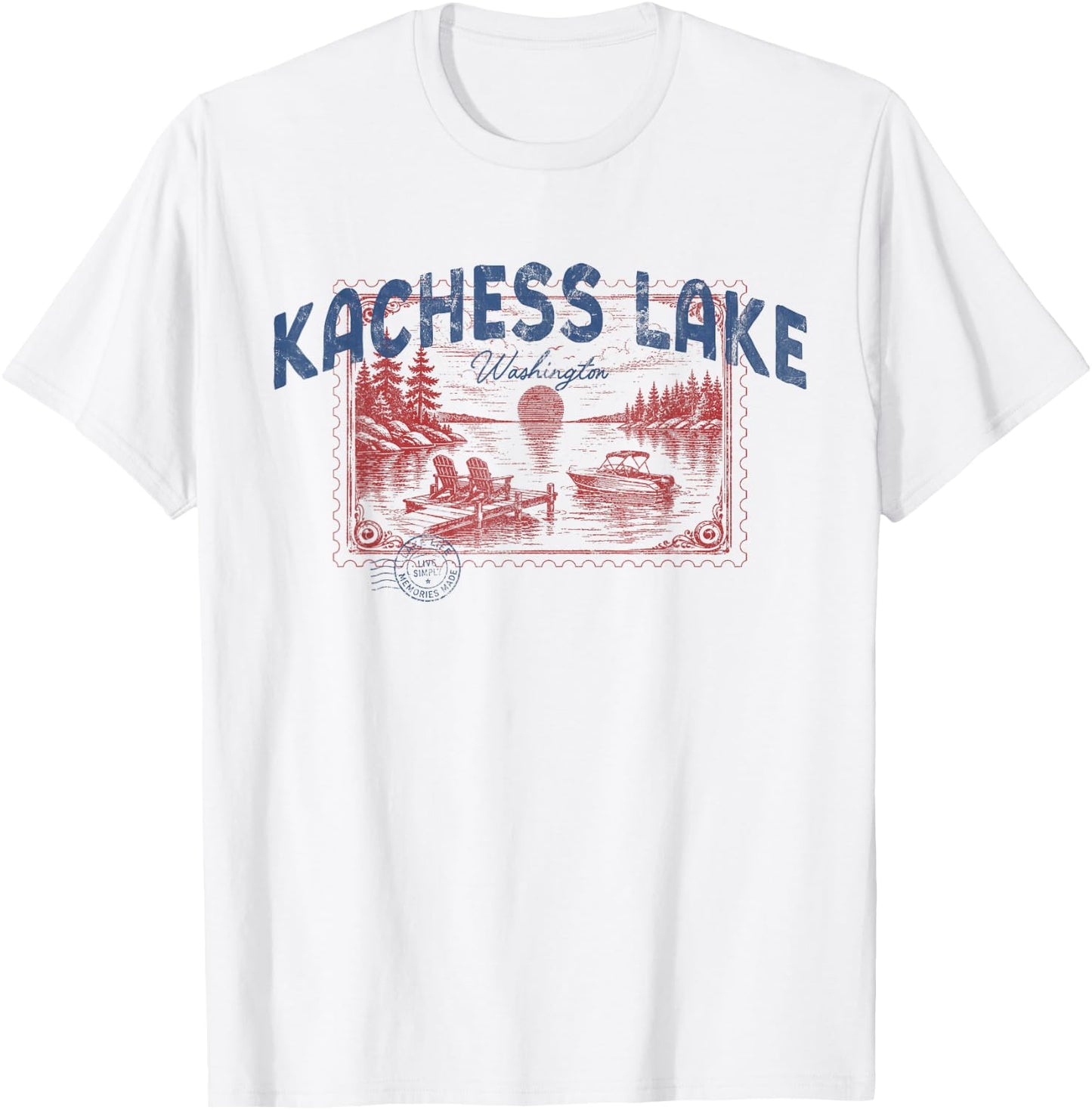 Kachess Lake Washington Outdoors Vintage T-Shirt - T-Shirt | White