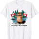 Funny Canadian Beaver Holding Flags Canada Pride T-Shirt - T-Shirt | White