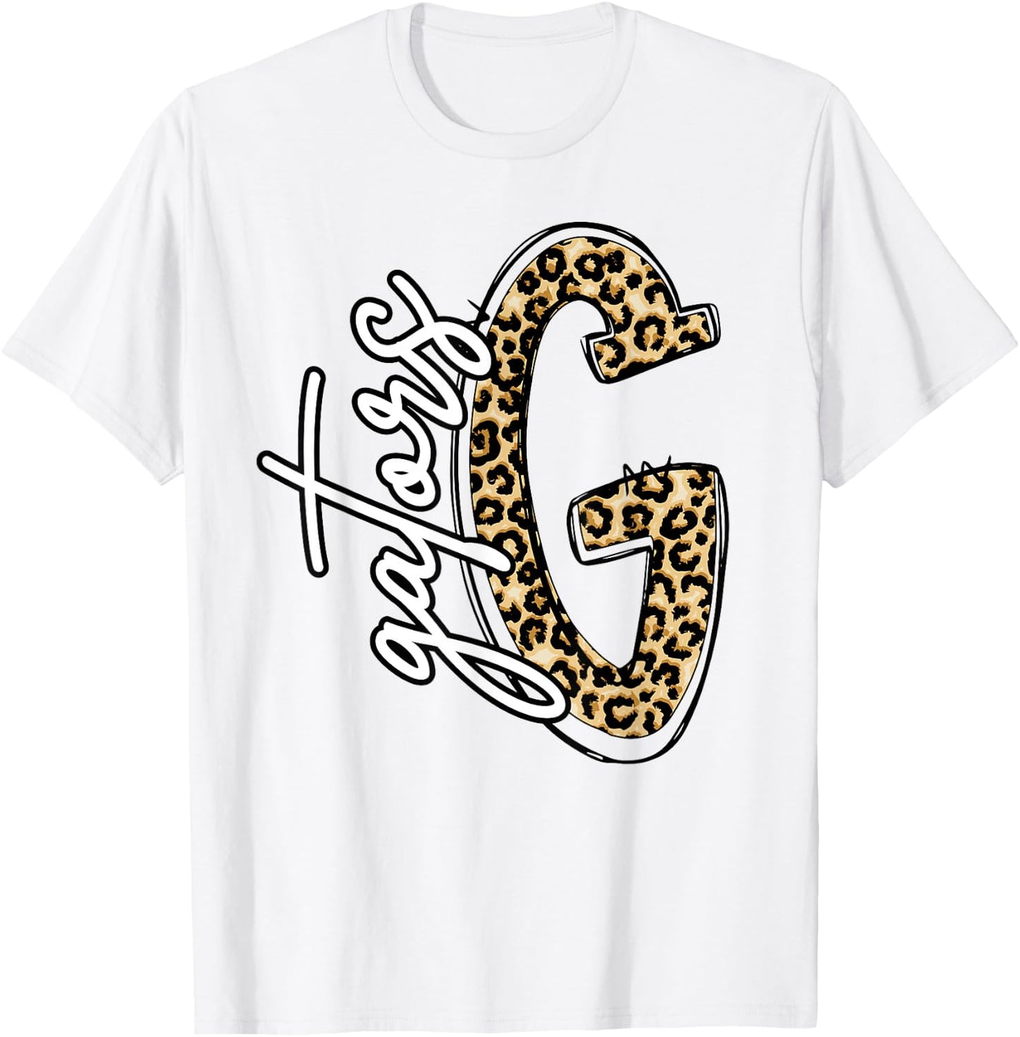 Gators Leopard Letter School Spirit Mascot T-Shirt - T-Shirt | White