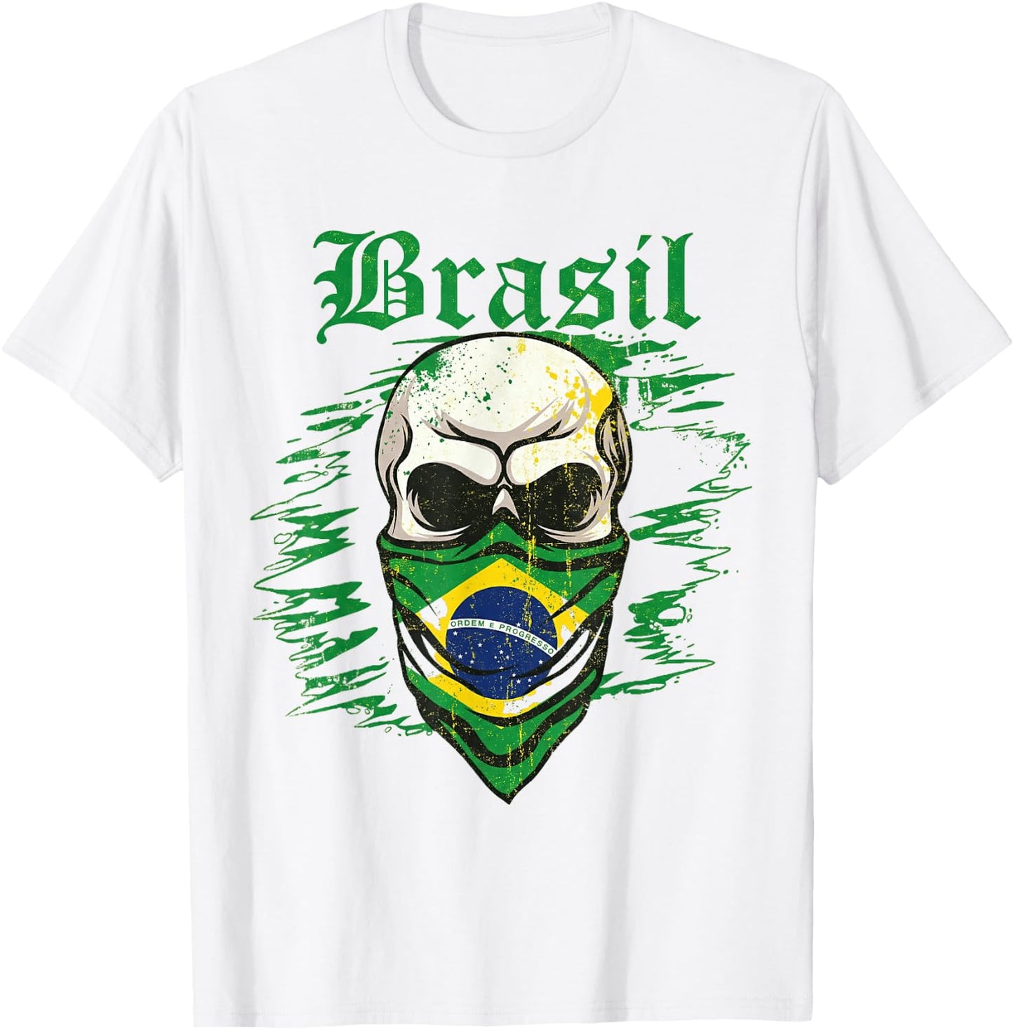 Brésil Cadeau Drapeau Brésil Fan Vintage Samba Brasil T-Shirt - T-Shirt | White