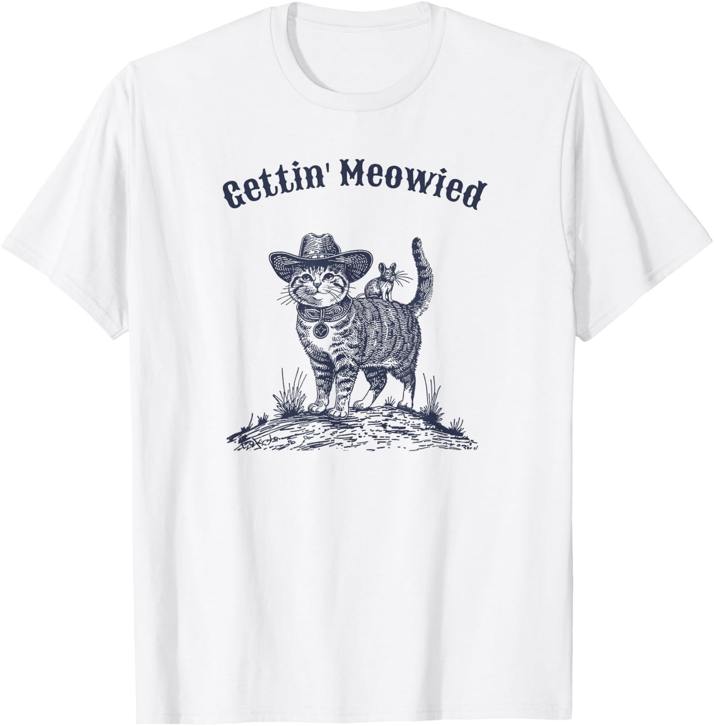 Meowdy Bachelorette Party Cowgirl Cowboy Cat Bridal Squad T-Shirt - T-Shirt | White