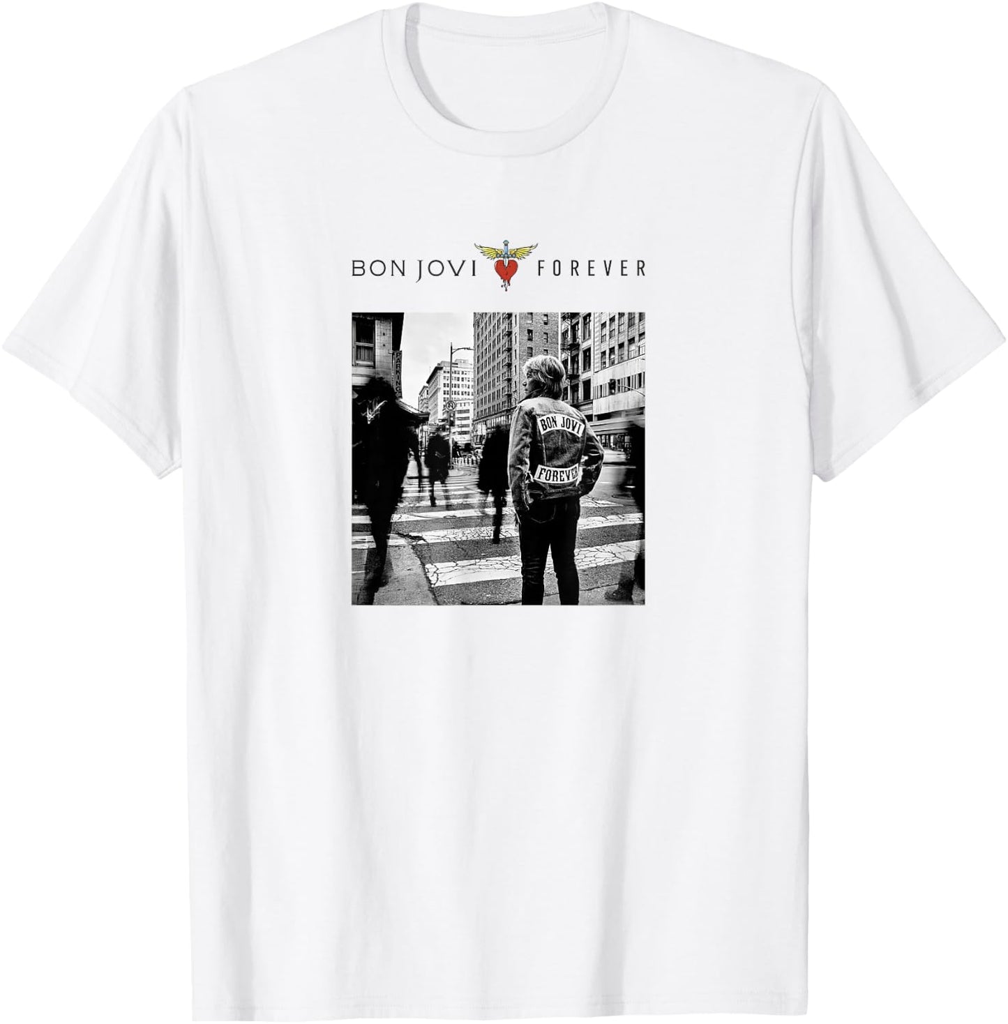 Official Bon Jovi Forever Case, White , White T-Shirt - T-Shirt | White