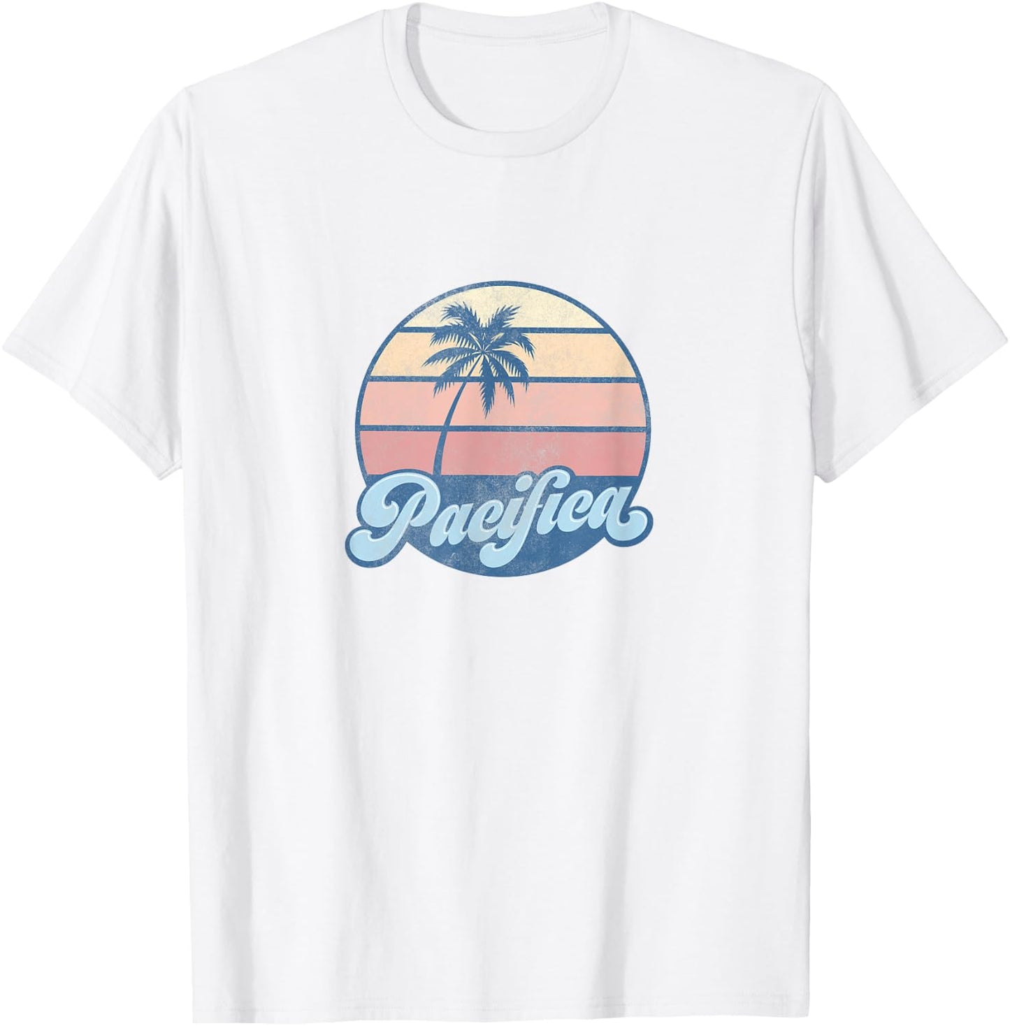 Pacifica California CA T Shirt Vintage 70s Retro Surfer T-Shirt - T-Shirt | White