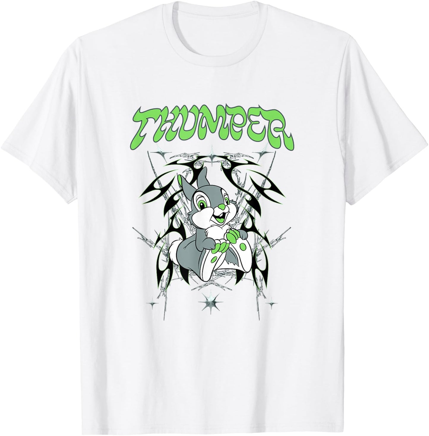 Disney Bambi Thumper Tribal Starburst Green Glow T-Shirt - T-Shirt | White