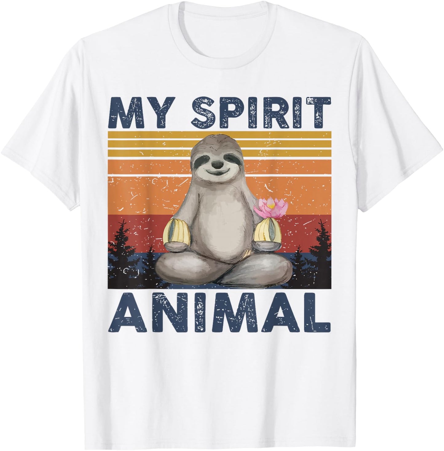 Funny My Spirit Animal Is Sloth-Shirt Men Women Sloth Yoga T-Shirt - T-Shirt | White