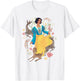 Disney Snow White Posing Among Bunnies And Deer Portrait T-Shirt - T-Shirt | White