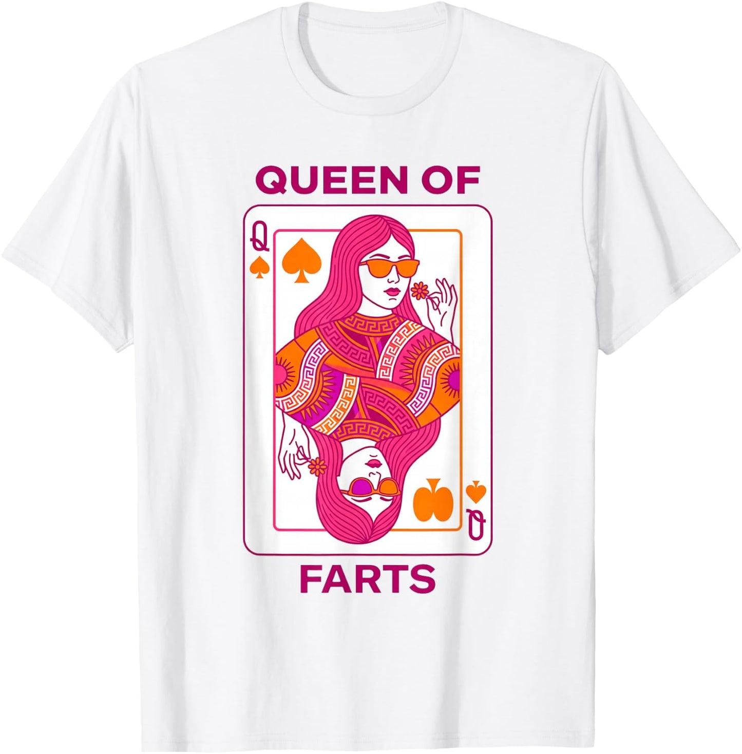 Queen of Farts Lustige Spielkarte Humor für Erwachsene Squad T-Shirt - T-Shirt | White