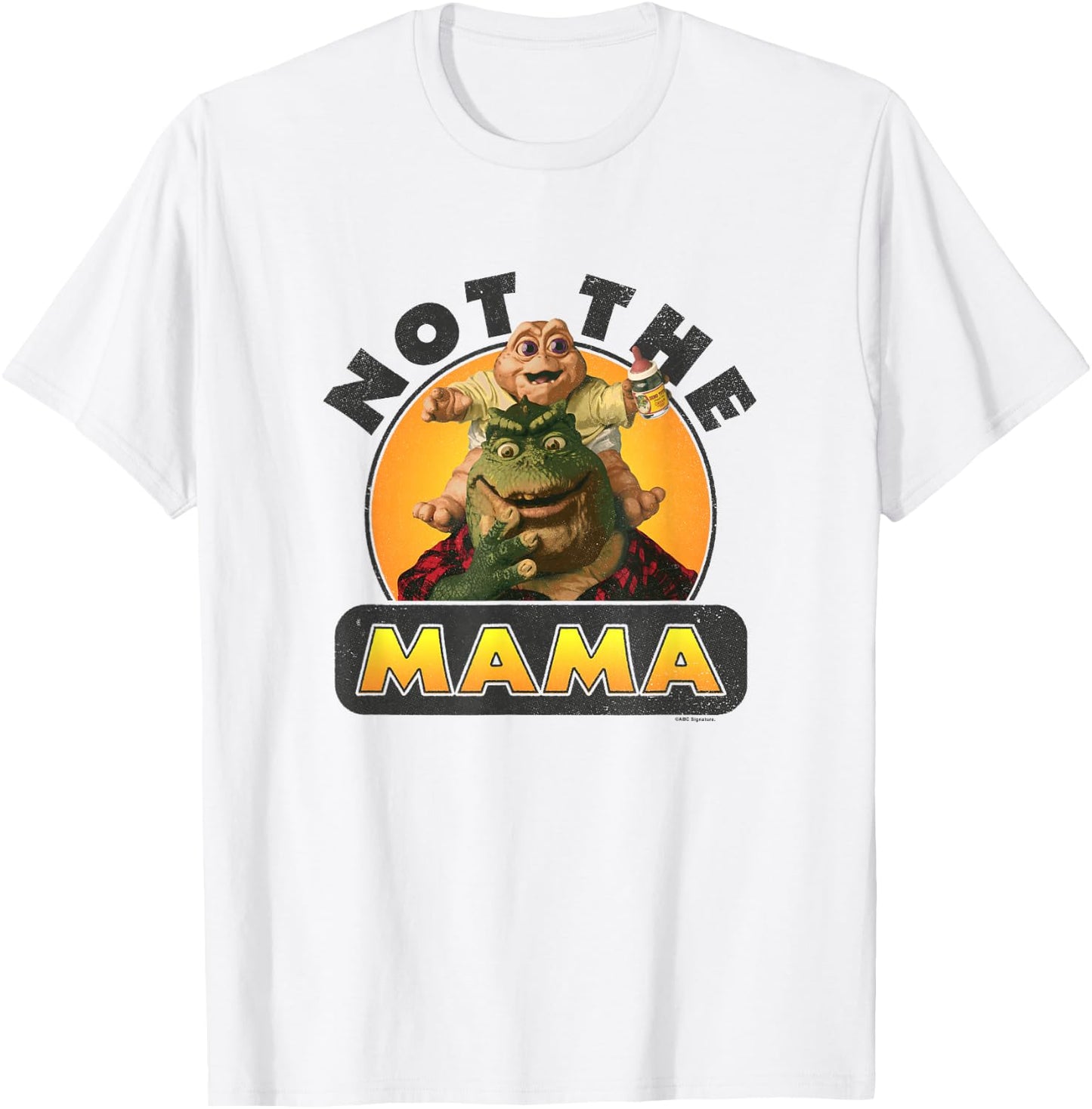 Dinosaurs Not The Mama! Baby & Earl Sinclair Vintage Logo T-Shirt - T-Shirt | White