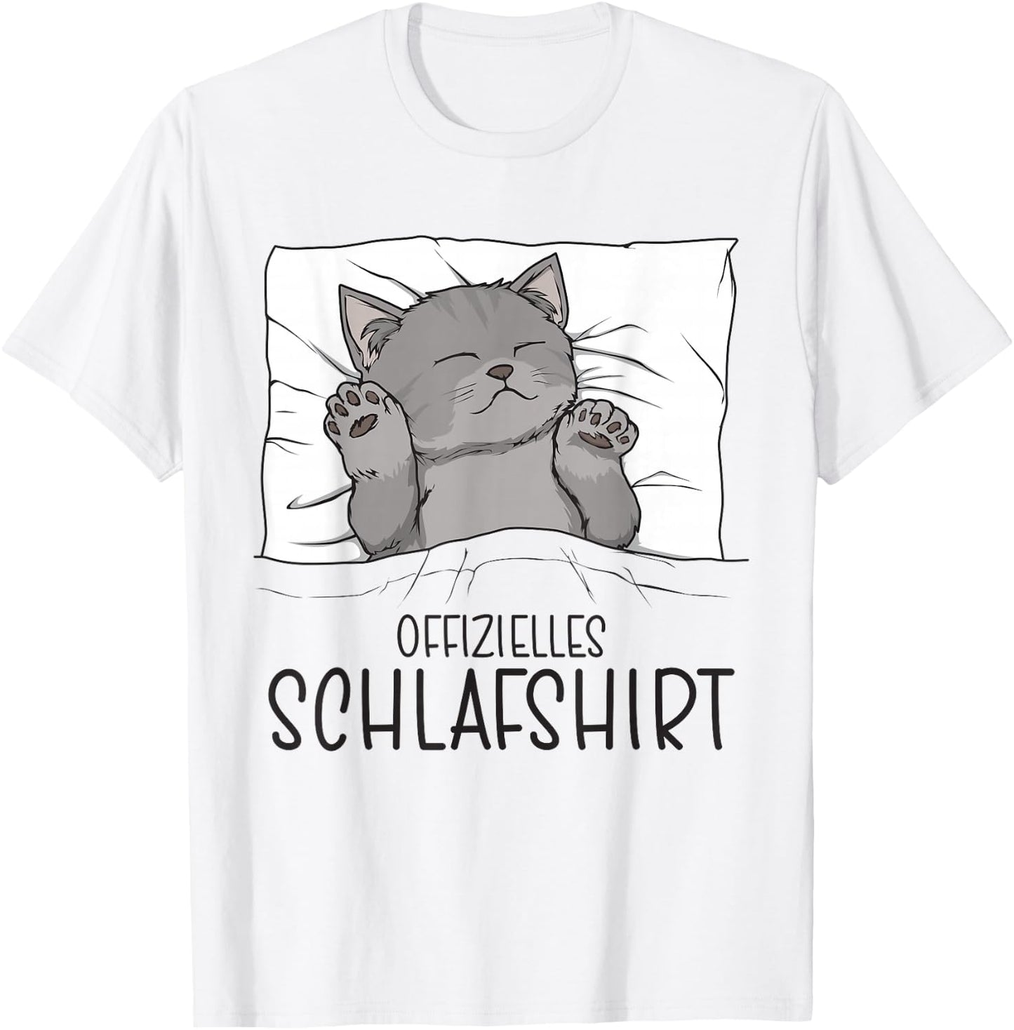 Official Cat Sleep Shirt Pyjamas & Nightdress Cat , White T-Shirt - T-Shirt | White