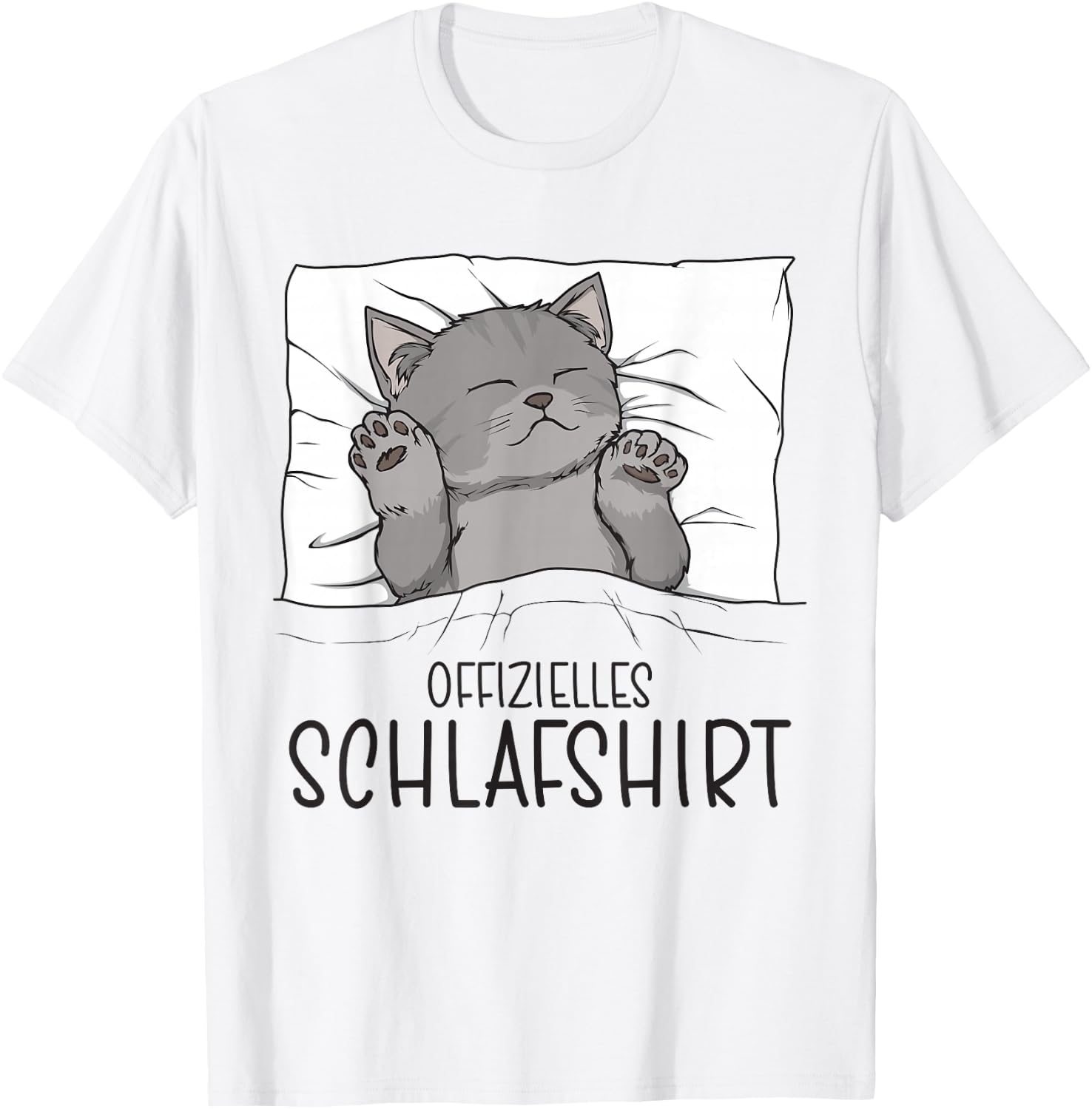 Official Cat Sleep Shirt Pyjamas & Nightdress Cat , White T-Shirt - T-Shirt | White