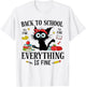 Back to School Frist Day of School Teacher & Kids Funny Cat T-Shirt - T-Shirt | White